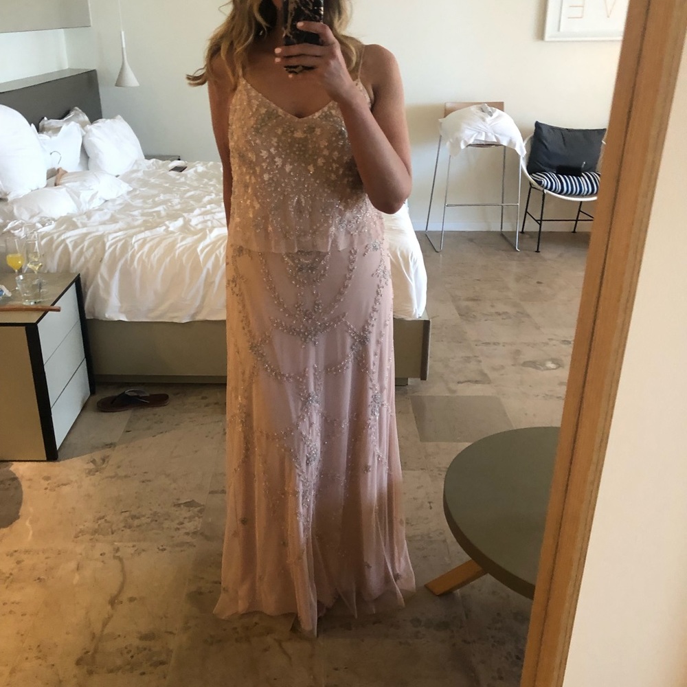 Adrianna Papell evening gown, size 18, color blush